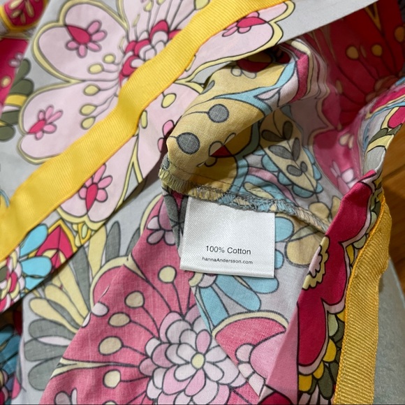 Hanna Andersson Girls Floral Summer Dress Size 130 / 8 Y Shoulder Tie A-Line EUC - Picture 4 of 8
